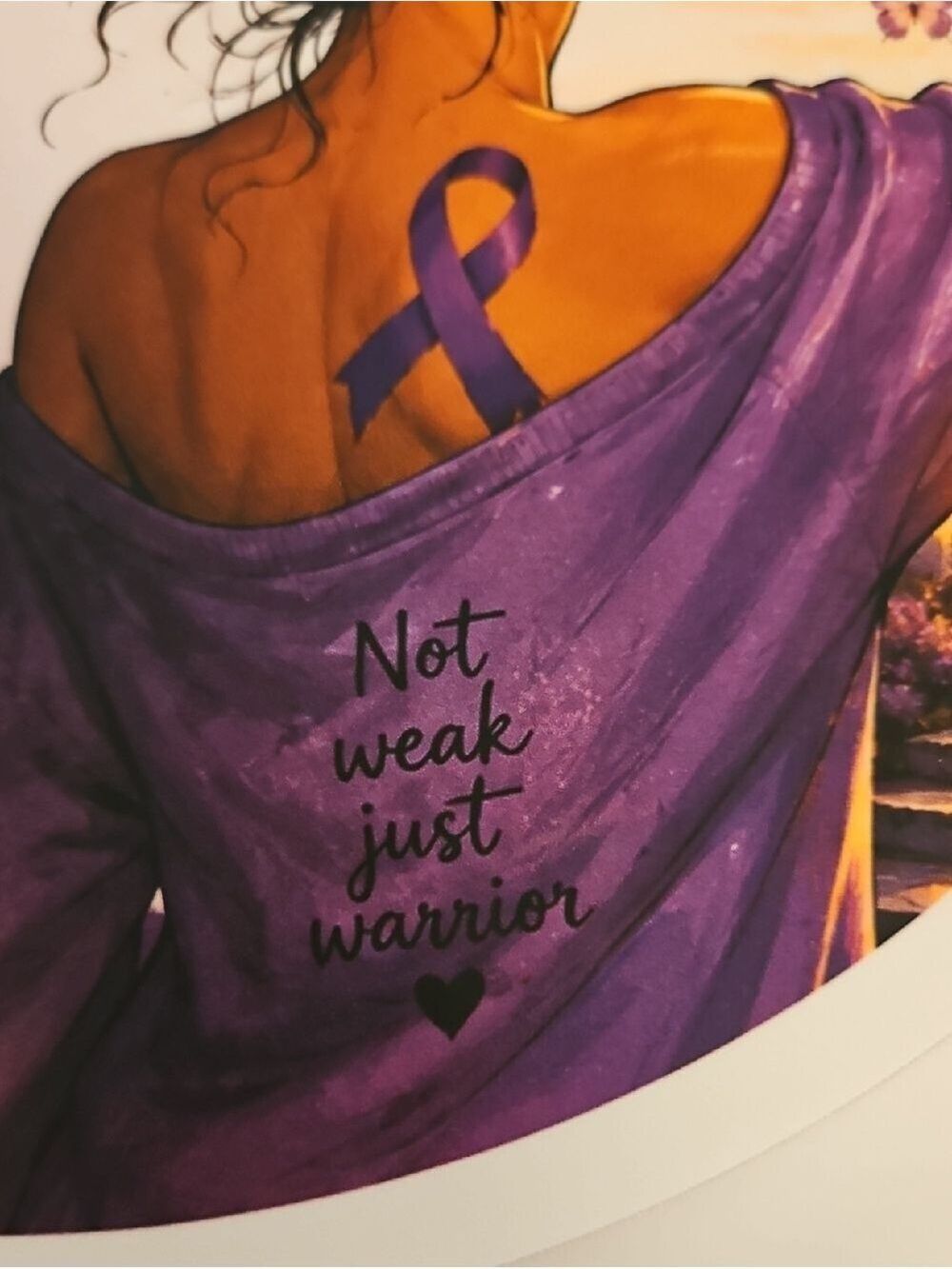 Chronic Pain Warrior DTF Transfer Iron On Applique Purple Butterfly Patch 10x10 - Picture 7 of 17
